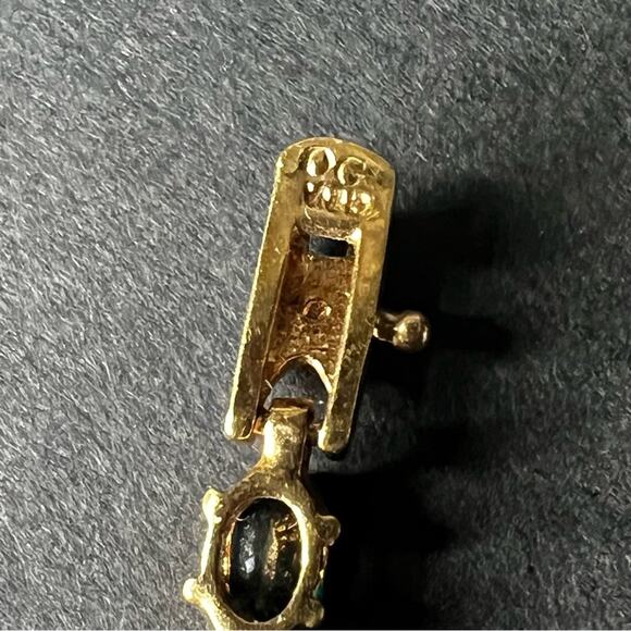 OG Gold Overlay Blue Topaz Gemstone Bracelet - Picture 2 of 8